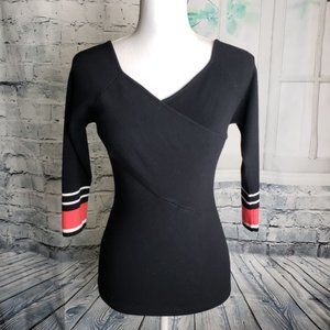 🌻 Express 3/4 Sleeve Fitted Stretch Black Sweater